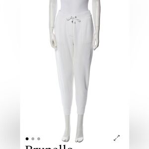 Brunello Cucinelli White Ribbed Joggers